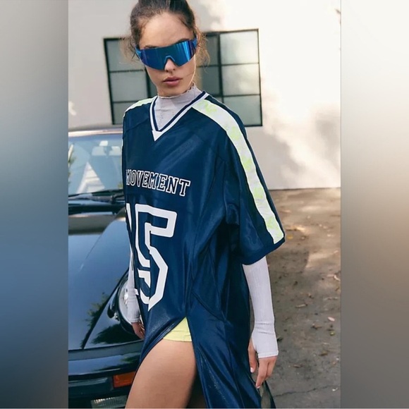 Free People Movement Happy Camper Jersey Athletic Sporty Streetwear Tee Dress - Picture 4 of 11